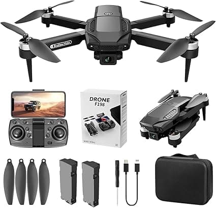 Drone with 4K 1080p HD Dual Camera Brushless Motor, One Click Takeoff/Landing 360° Flip Rolling Gesture Control Wi-Fi Camera Remote Control Drone with Follow Me Function