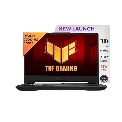 ASUS TUF Gaming A15, AMD Ryzen 7 7435Hs, 15.6-Inch, FHD 144Hz, Gaming Laptop (16GB RAM/512GB SSD/NVIDIA Geforce RTX 3050/Windows 11/48WHR/Graphite Black/2.3 Kg), FA506NCR-HN054W