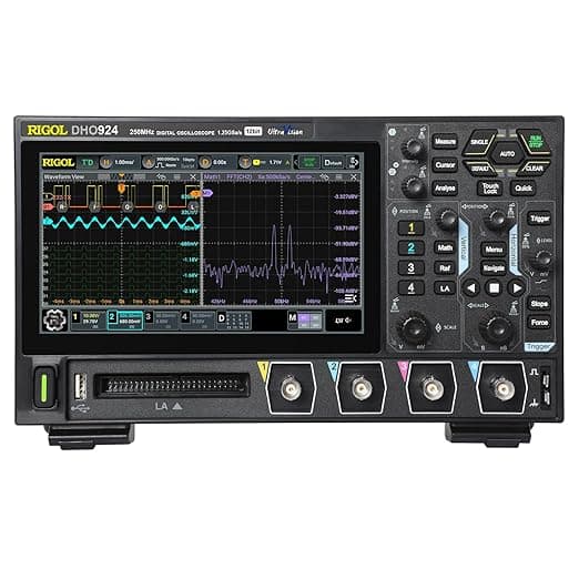 RIGOL Digital Oscilloscope DHO924 250MHz Frequency Band + 12-bit Vertical Resolution + Maximum 1.25 GSa/s Sample Rate + 4 Analog Channels