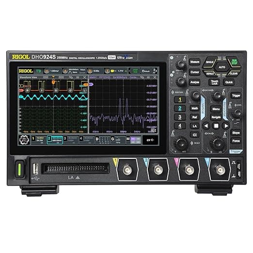 RIGOL Digital Oscilloscope DHO924S 250MHz Frequency Band + 12-bit Vertical Resolution + Maximum 1.25 GSa/s Sample Rate + 4 Analog Channels + 1CH Built-in Signal Generator