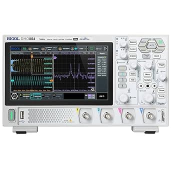 RIGOL Digital Oscilloscope DHO804 70MHz Frequency Band + 12-bit Vertical Resolution + Maximum 1.25 GSa/s Sample Rate + 1000,000 wfms/s Waveform Capture Rate + 4 Analog Channels